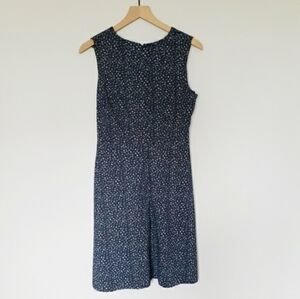 Margaret M Blue Printed Sleeveless Stretchy Sheath Work Dress Size Medium